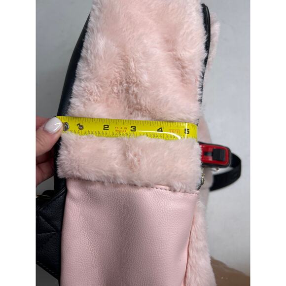 Luv Betsey Johnson Backback Plush Large Blush Pink Fuzzy Unicorn Tote Bag Purse - Picture 12 of 12